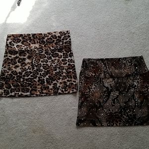 Lot of animal print mini skirts